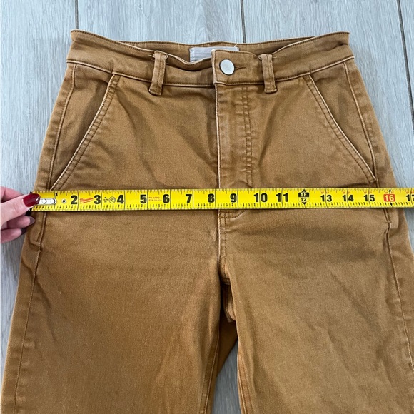 Everlane Cropped Straight Regular Mustard Brown Jean Excellent Condition Size 2 - Picture 6 of 11